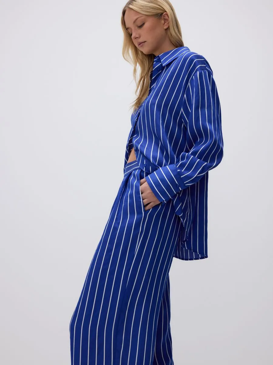 Wide leg lyocell trousers