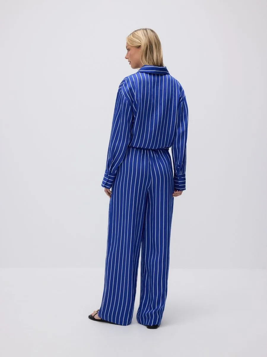 Wide leg lyocell trousers