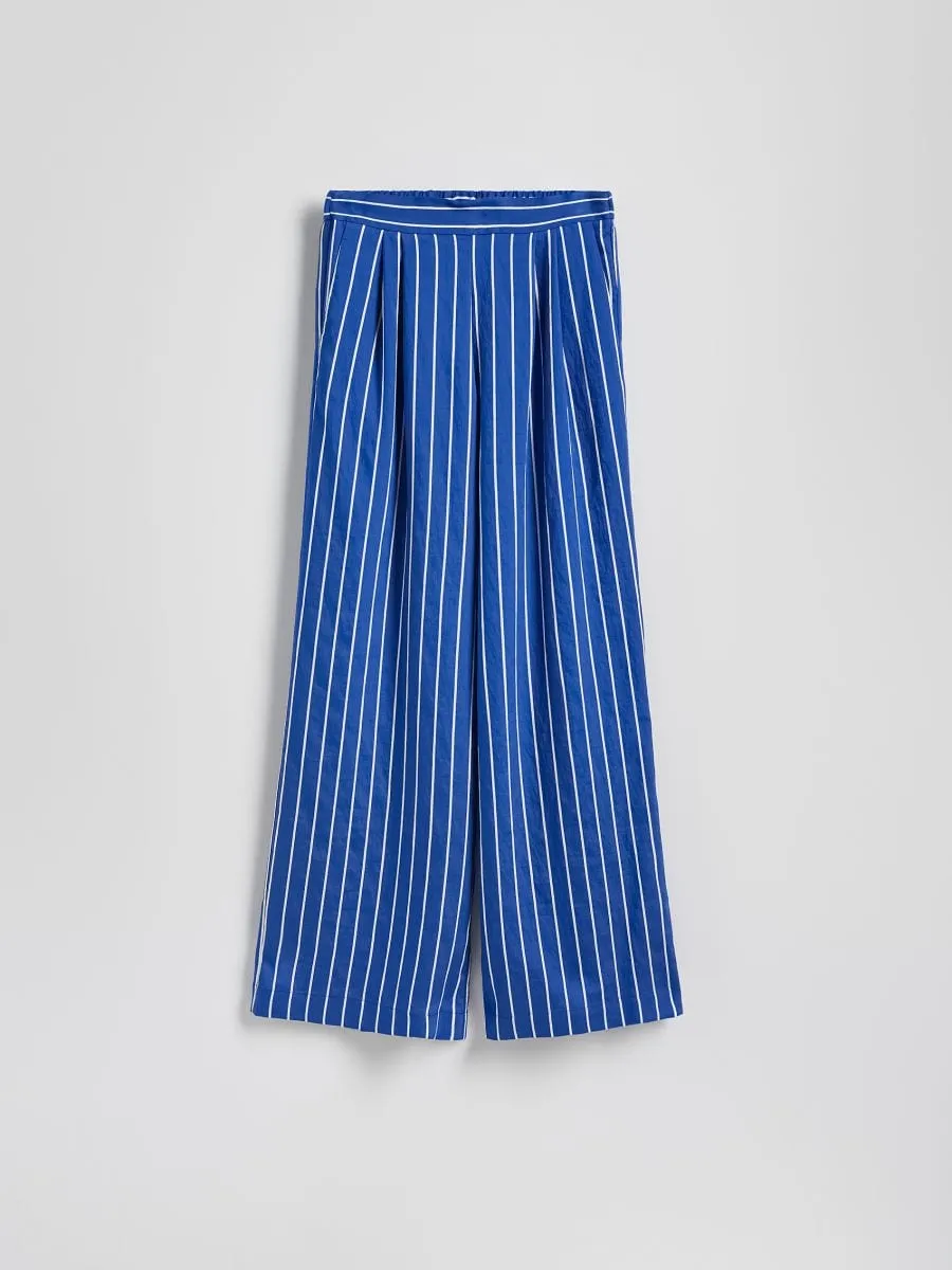 Wide leg lyocell trousers