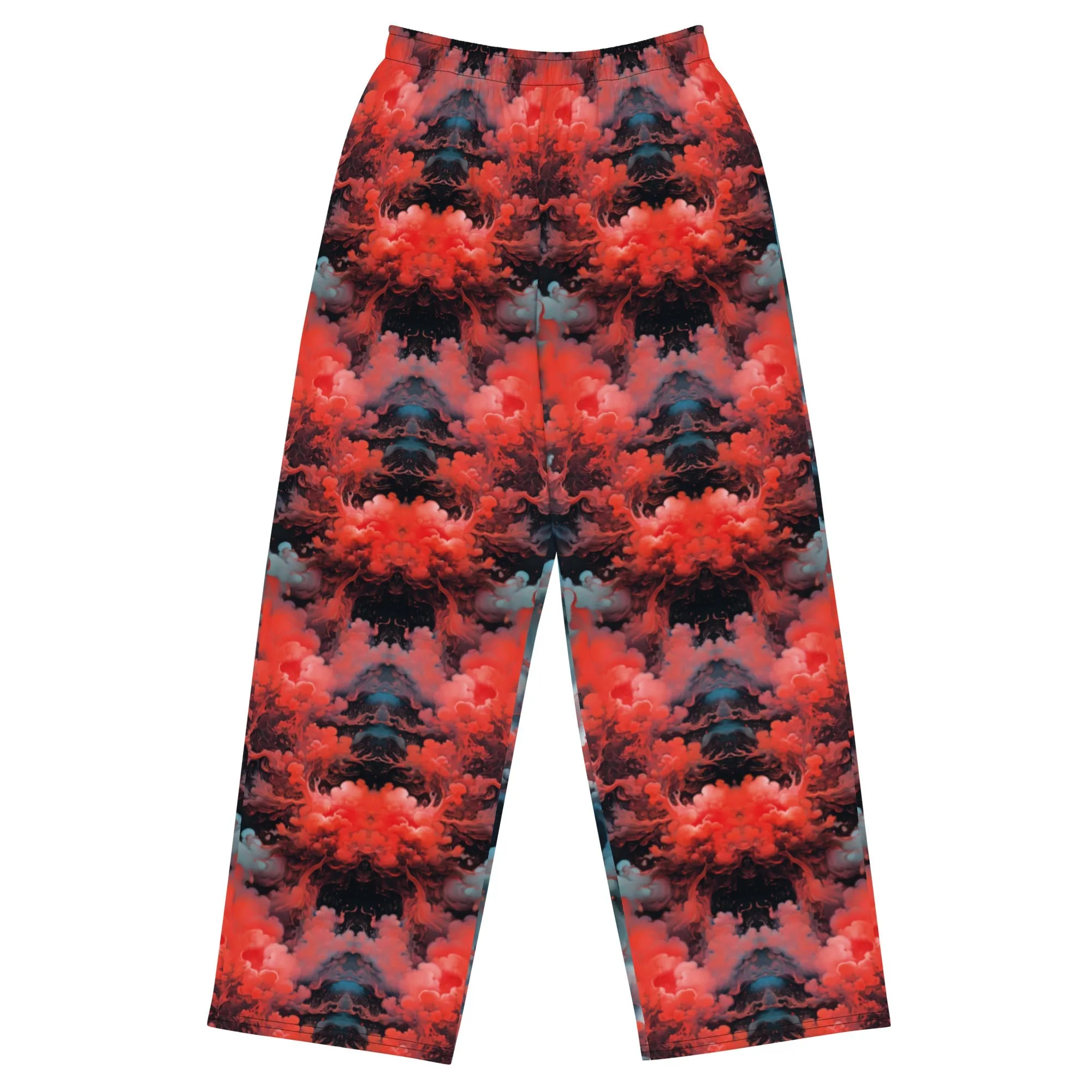 Wide-leg pants - Ethereal Crimson Flow - Dark