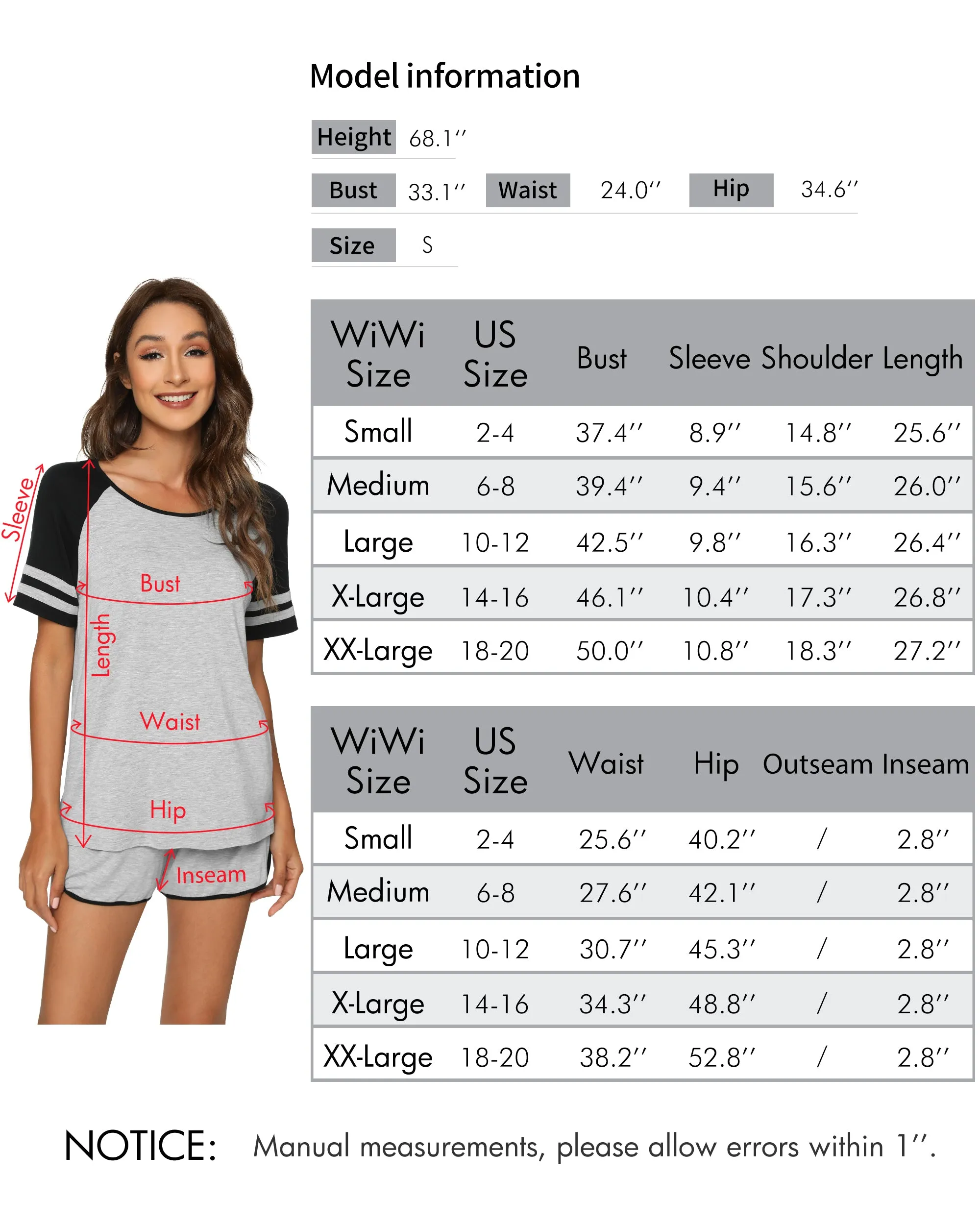 WiWi Bamboo Pajamas Set for Women