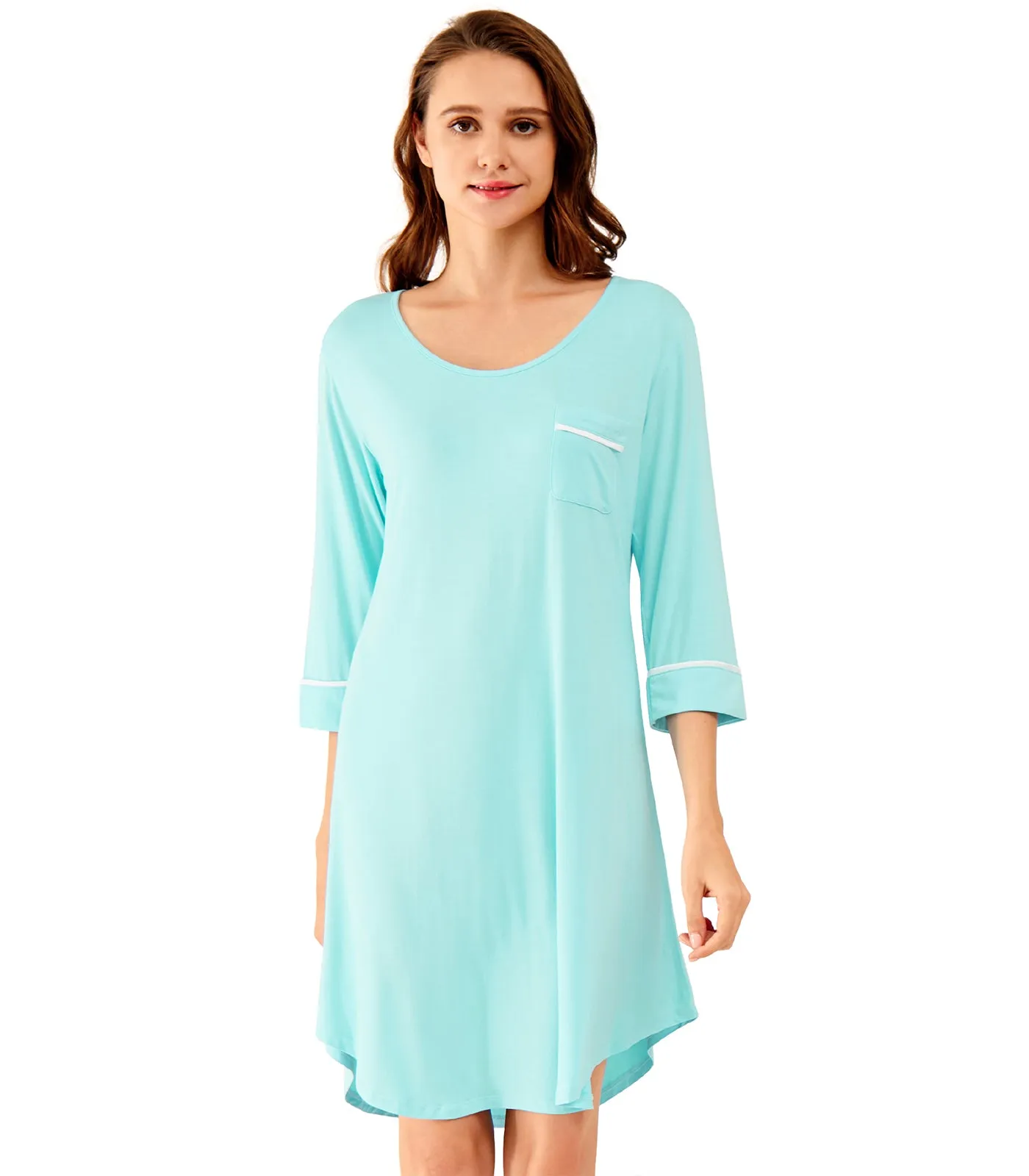 WiWi Women's Nightgowns Soft Bamboo Pajamas
