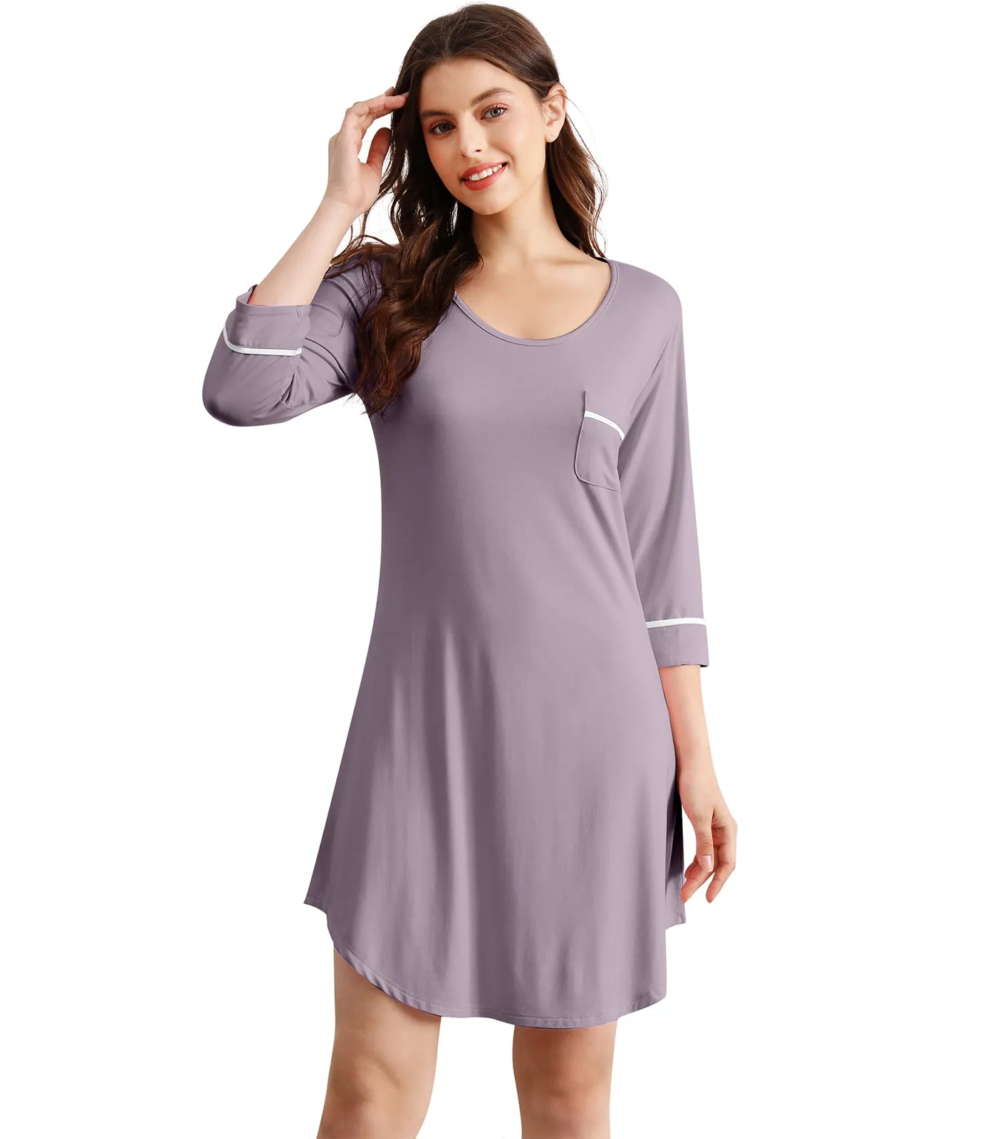 WiWi Women's Nightgowns Soft Bamboo Pajamas
