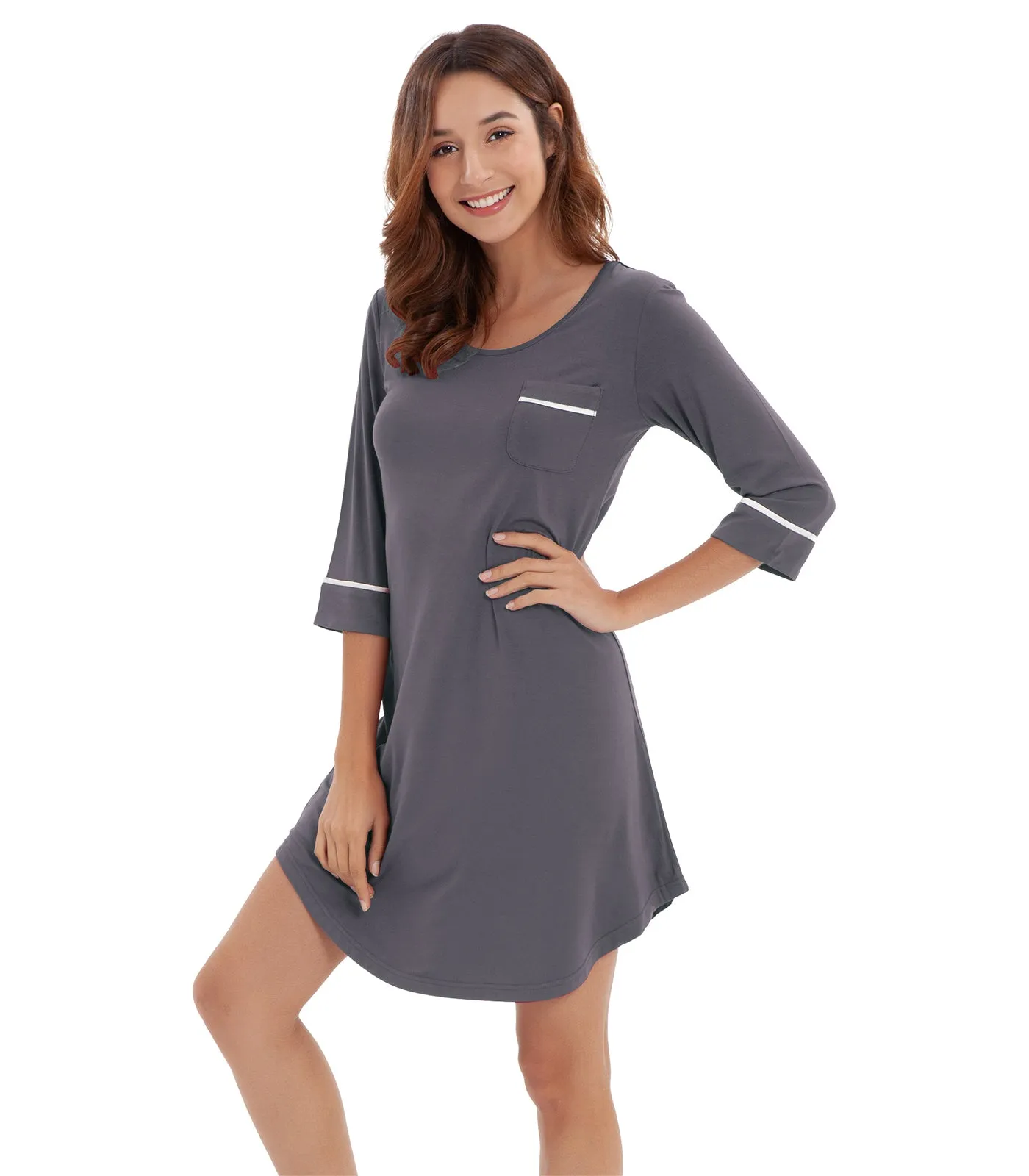 WiWi Women's Nightgowns Soft Bamboo Pajamas
