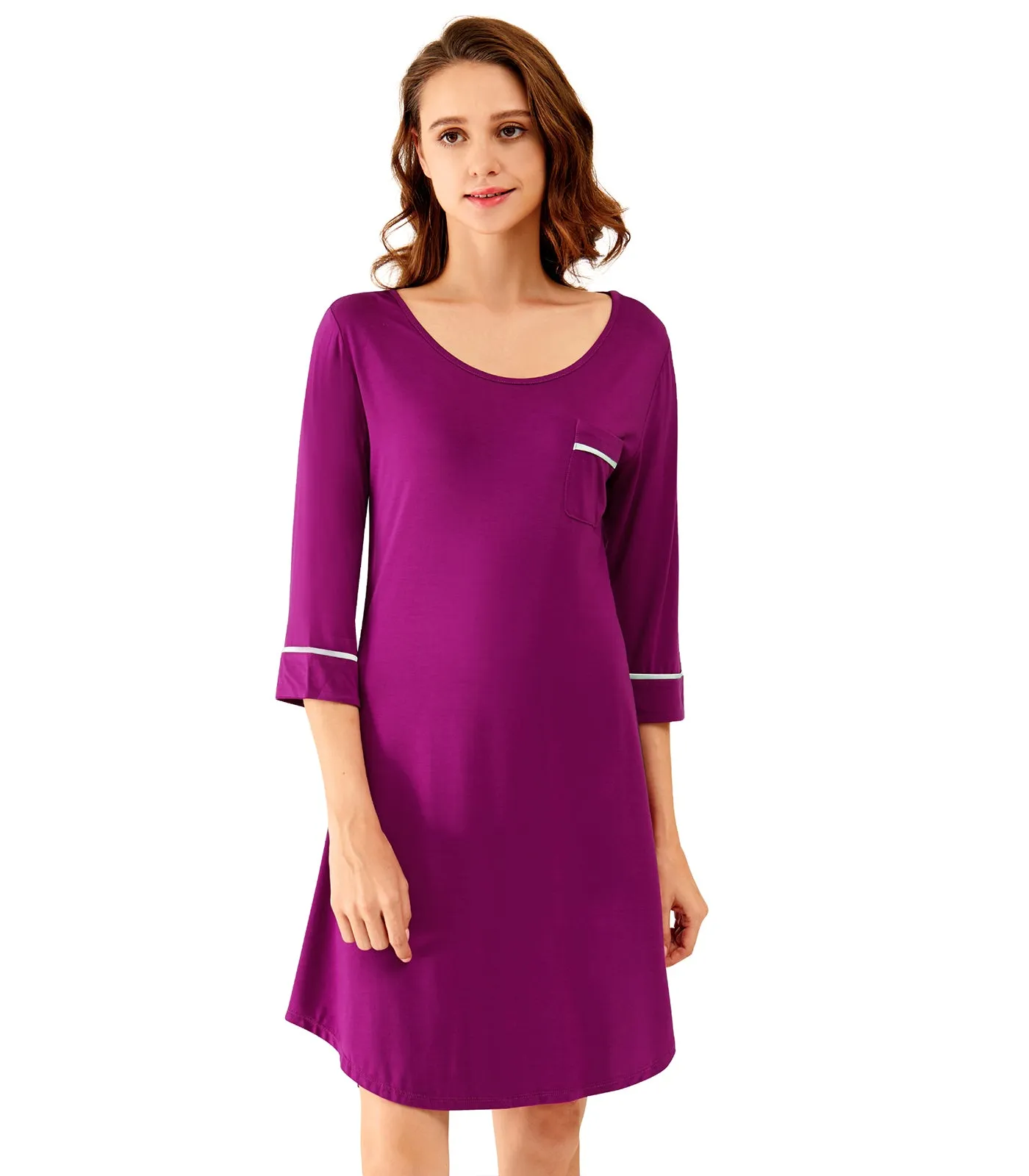 WiWi Women's Nightgowns Soft Bamboo Pajamas