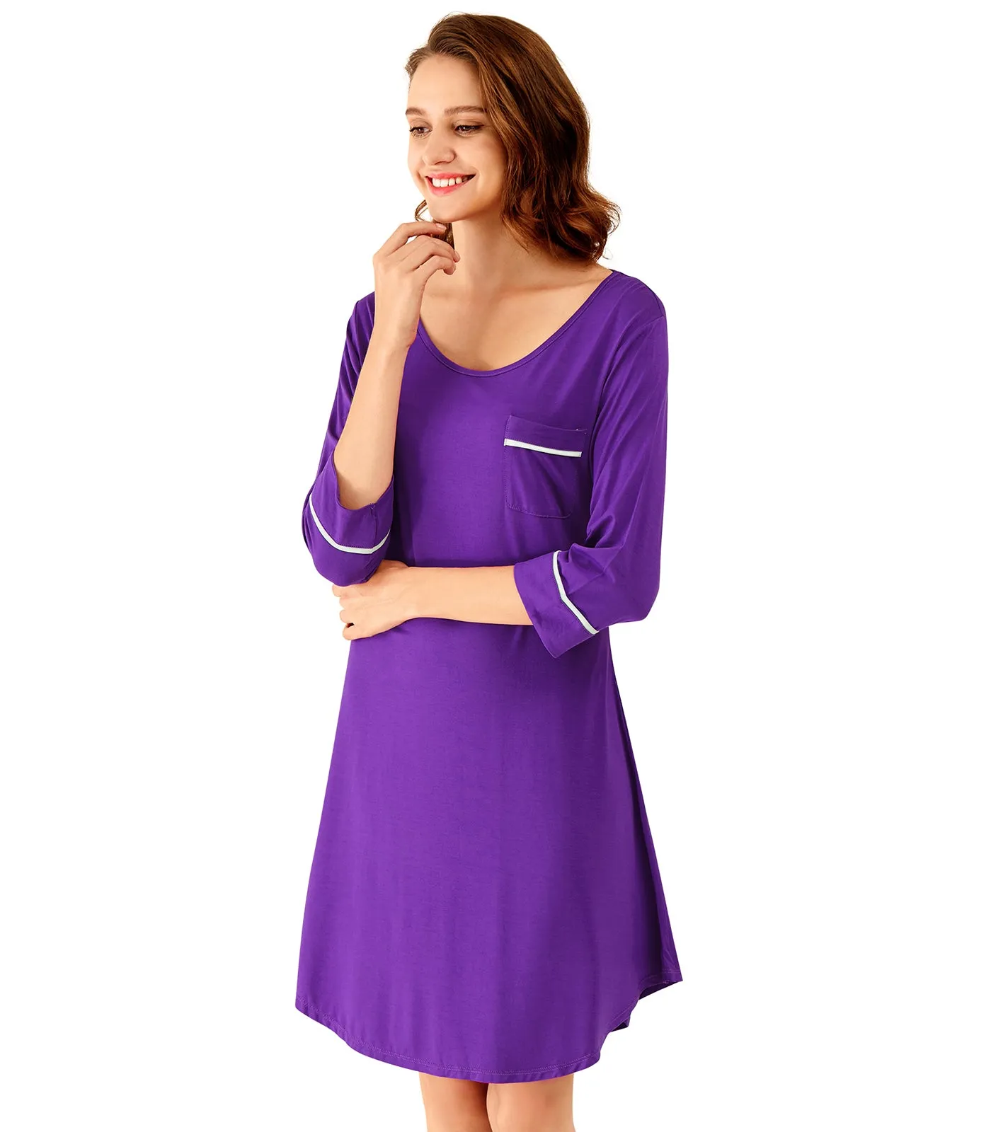 WiWi Women's Nightgowns Soft Bamboo Pajamas