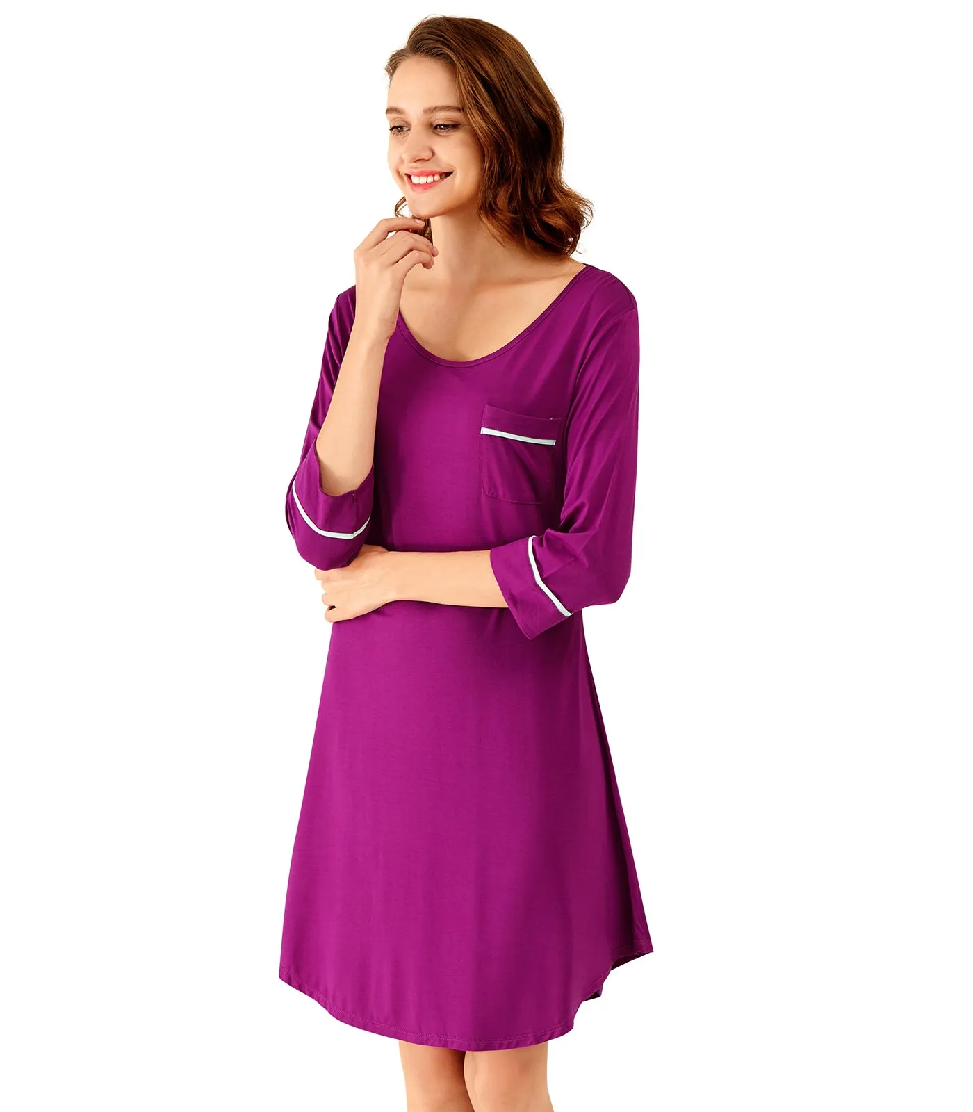 WiWi Women's Nightgowns Soft Bamboo Pajamas