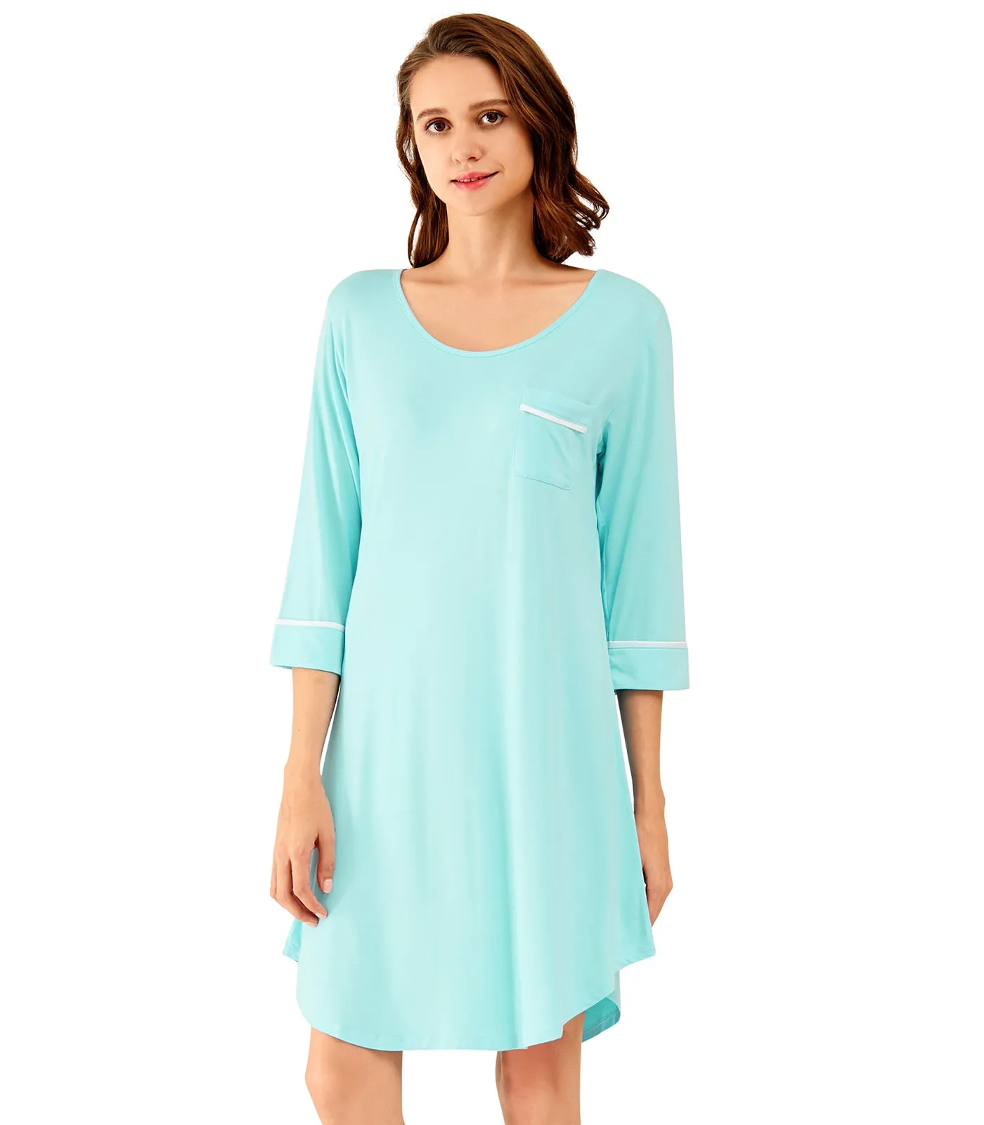 WiWi Women's Nightgowns Soft Bamboo Pajamas