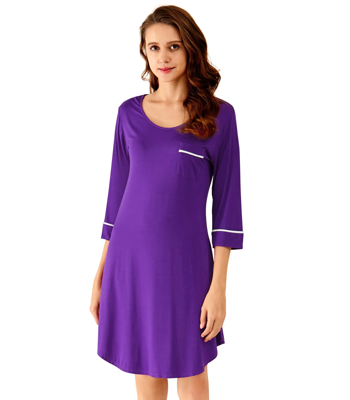 WiWi Women's Nightgowns Soft Bamboo Pajamas