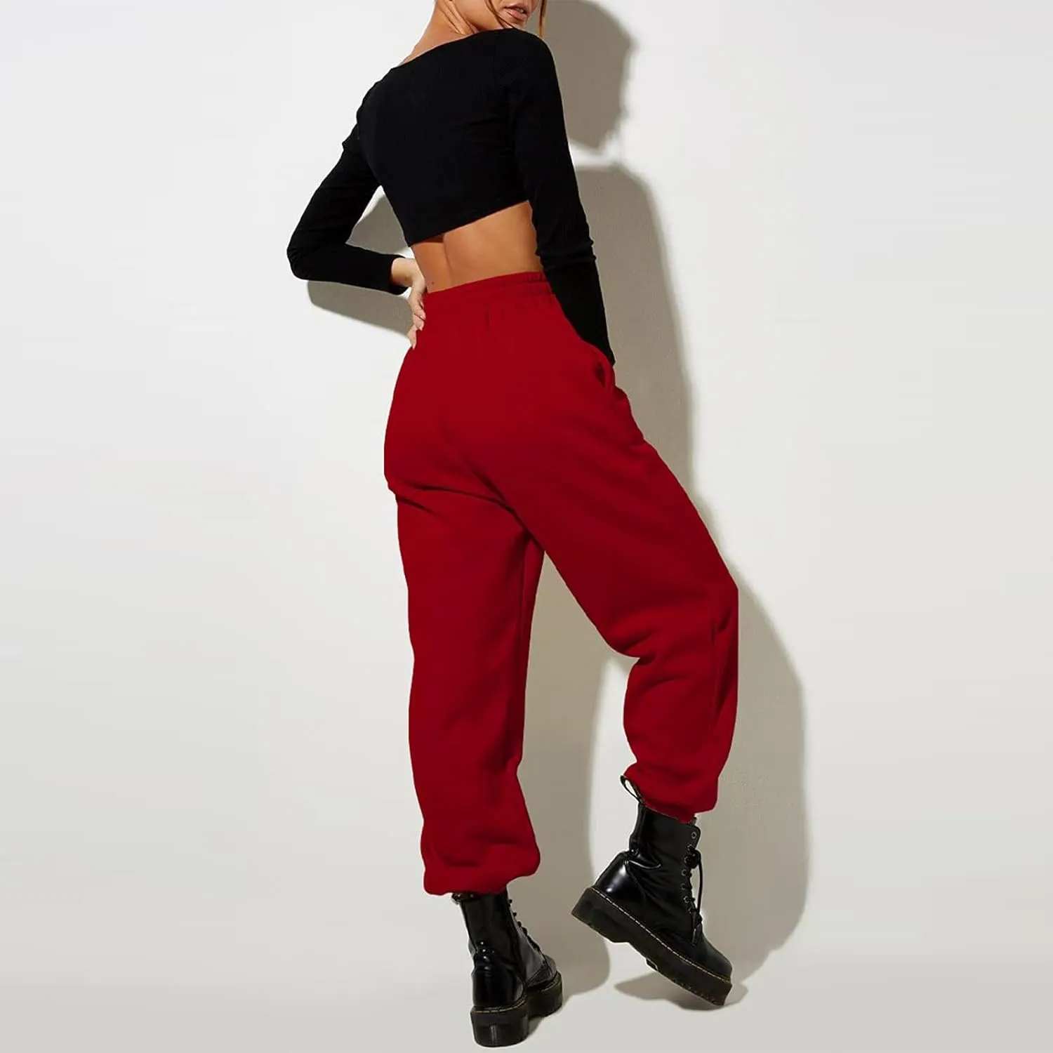Women High Waisted Baggy Sweatpants Comfortable Cotton Joggers Pants