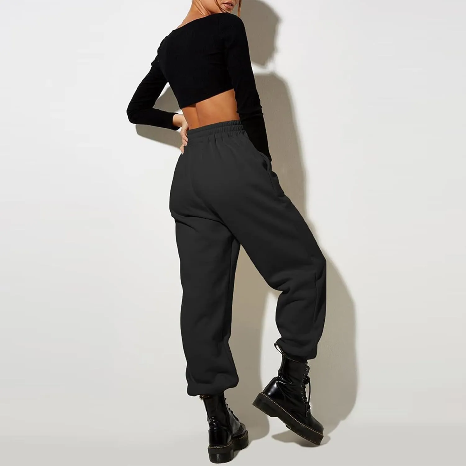 Women High Waisted Baggy Sweatpants Comfortable Cotton Joggers Pants