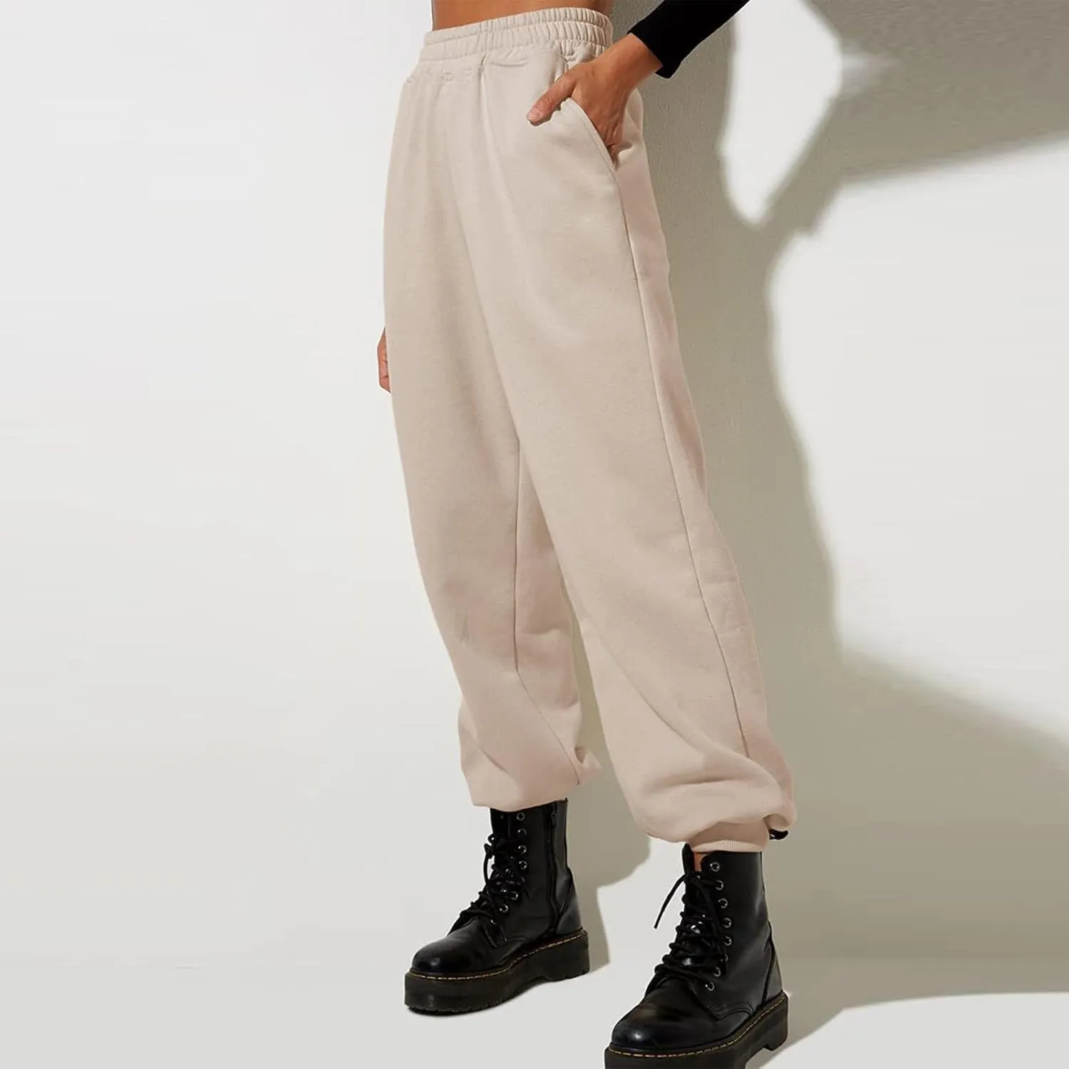Women High Waisted Baggy Sweatpants Comfortable Cotton Joggers Pants