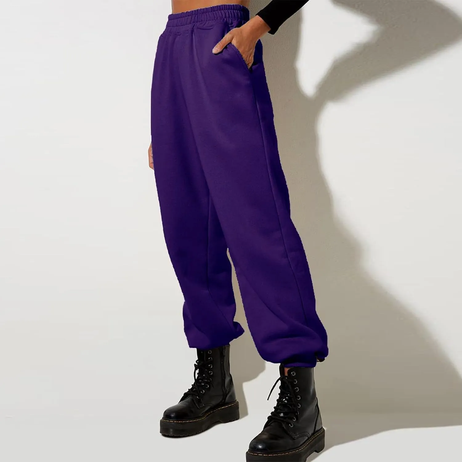 Women High Waisted Baggy Sweatpants Comfortable Cotton Joggers Pants