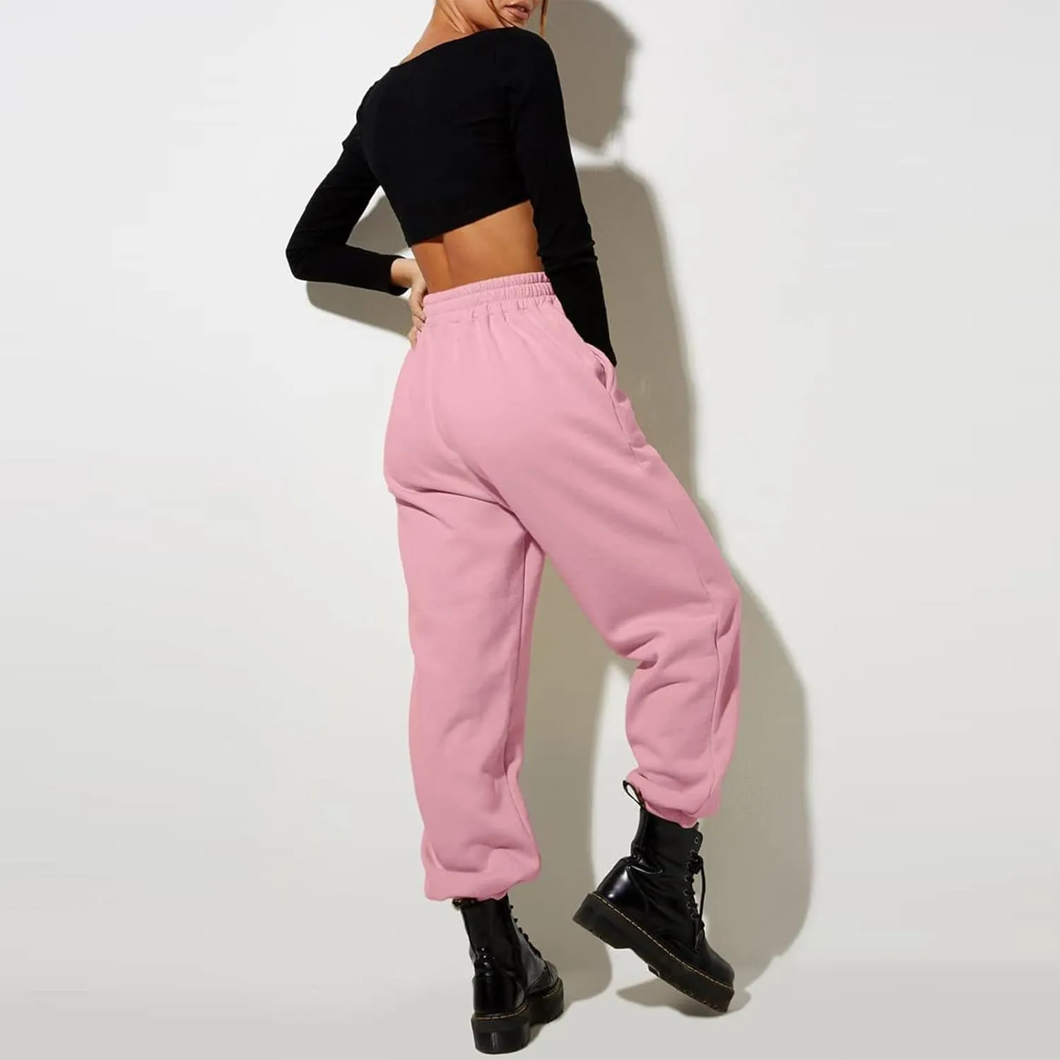 Women High Waisted Baggy Sweatpants Comfortable Cotton Joggers Pants