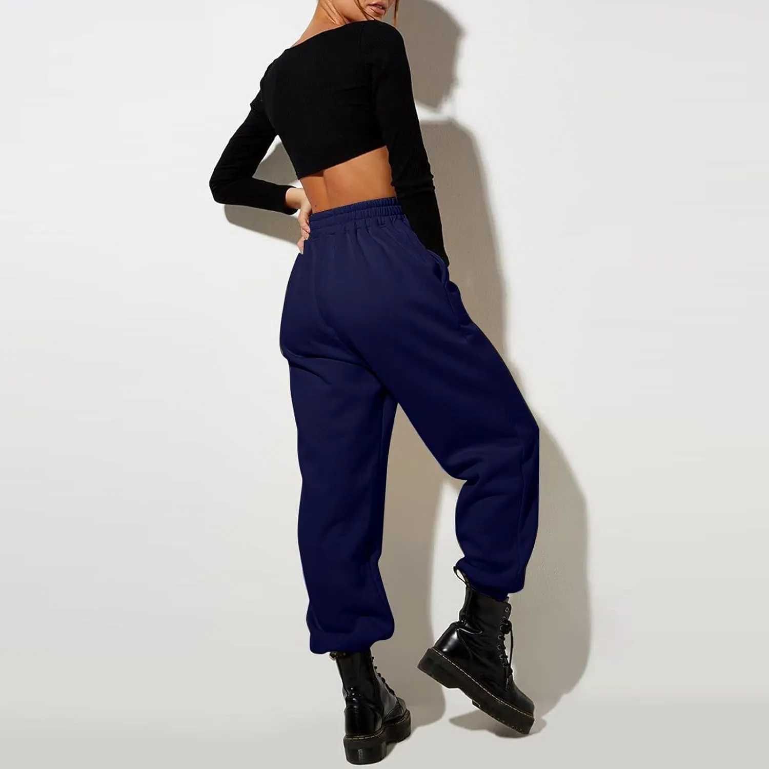 Women High Waisted Baggy Sweatpants Comfortable Cotton Joggers Pants