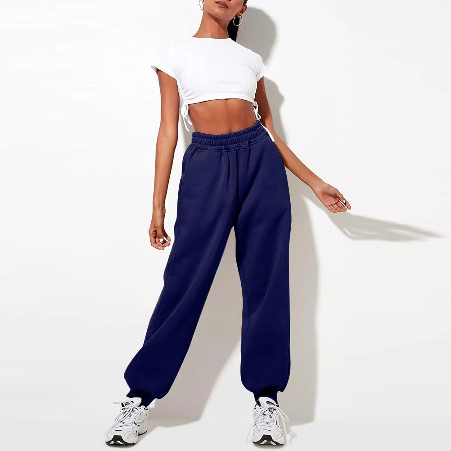 Women High Waisted Baggy Sweatpants Comfortable Cotton Joggers Pants