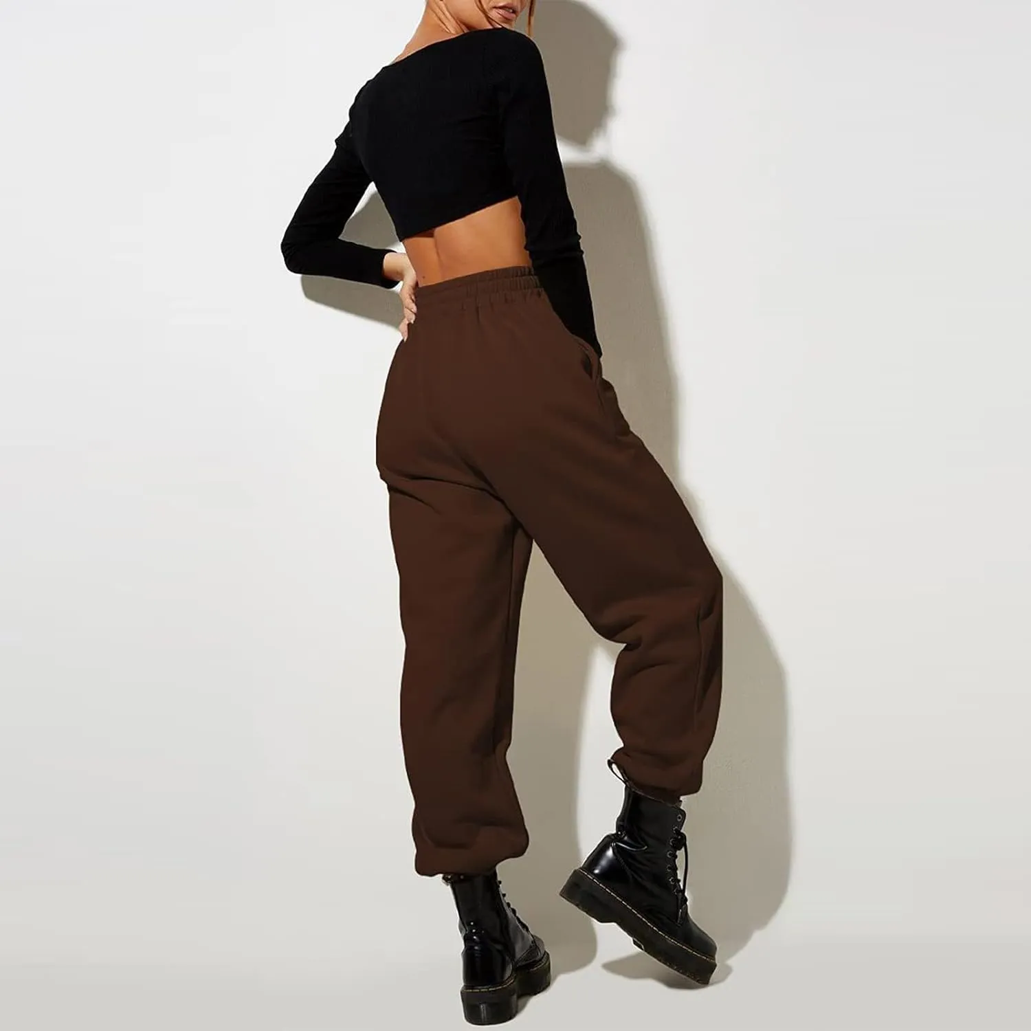 Women High Waisted Baggy Sweatpants Comfortable Cotton Joggers Pants