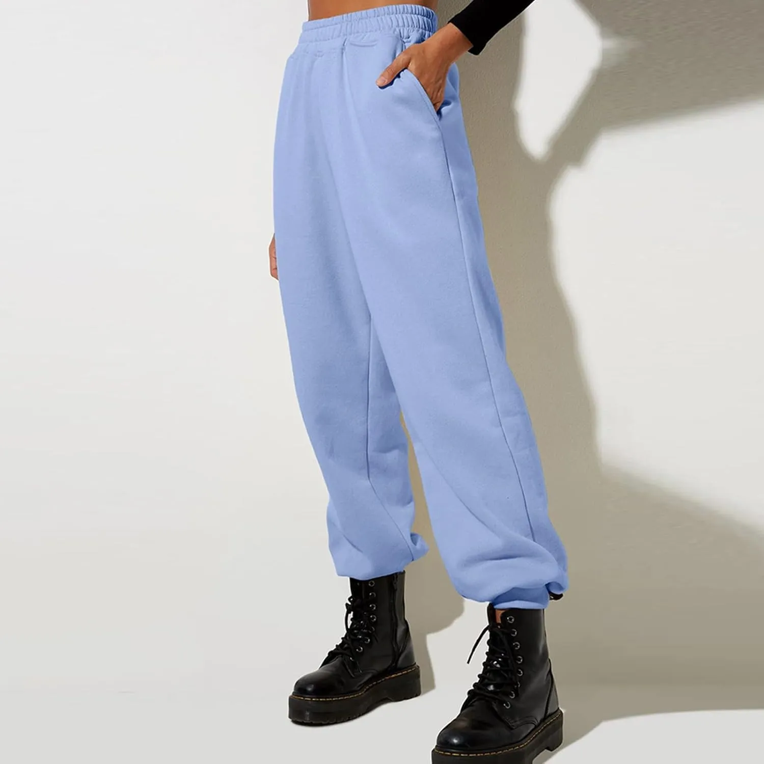 Women High Waisted Baggy Sweatpants Comfortable Cotton Joggers Pants