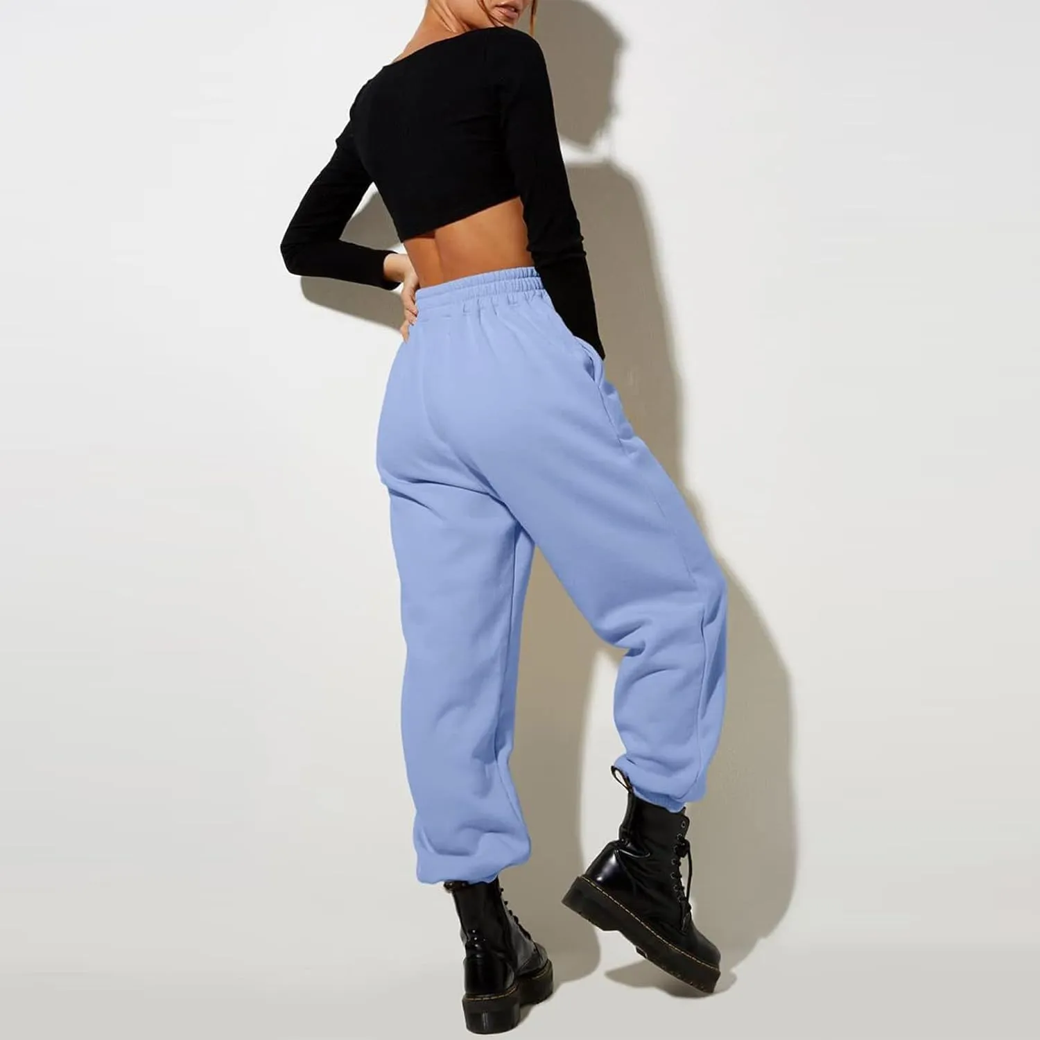 Women High Waisted Baggy Sweatpants Comfortable Cotton Joggers Pants