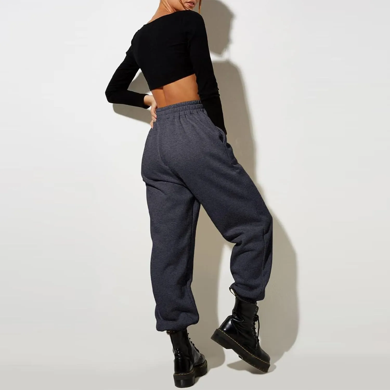 Women High Waisted Baggy Sweatpants Comfortable Cotton Joggers Pants