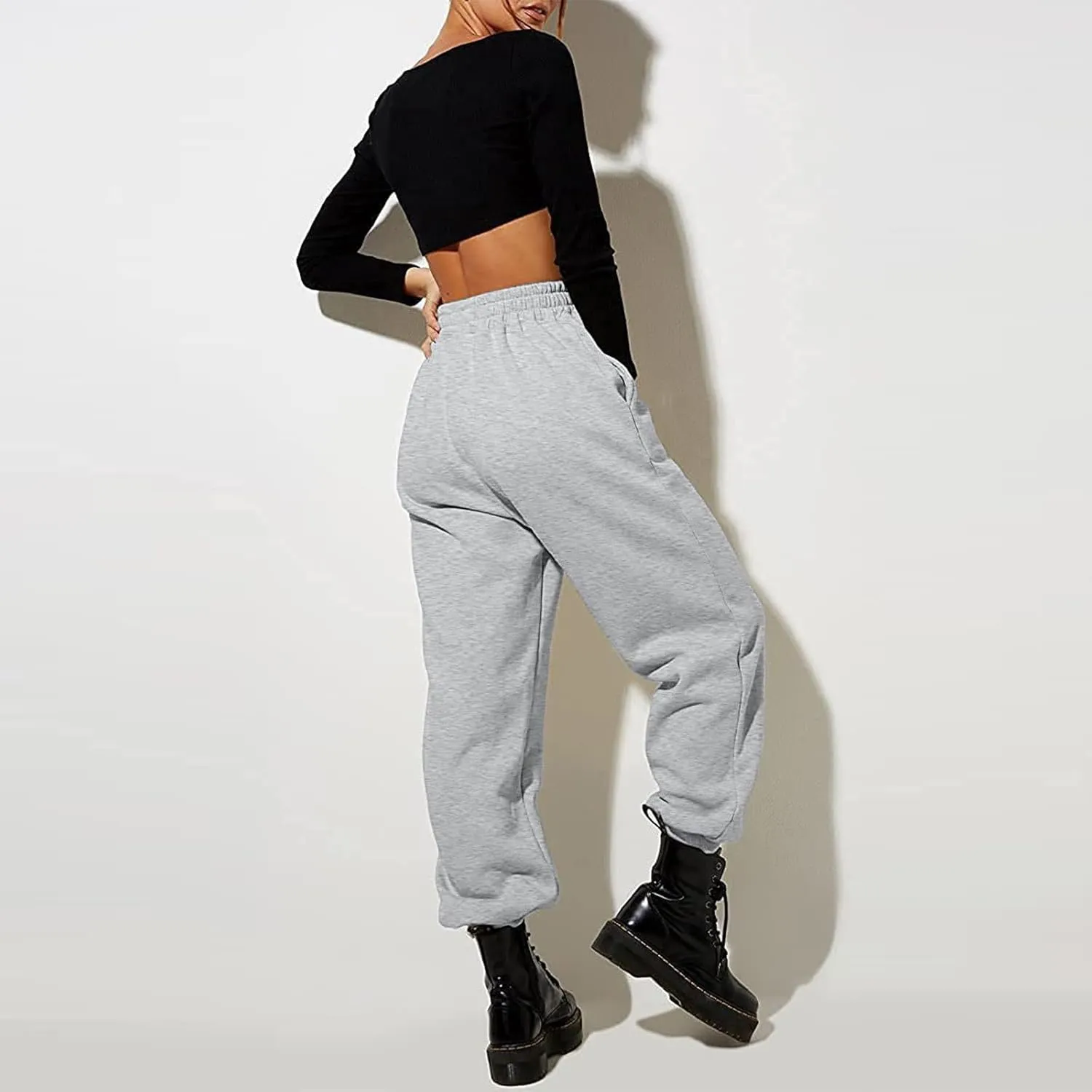 Women High Waisted Baggy Sweatpants Comfortable Cotton Joggers Pants