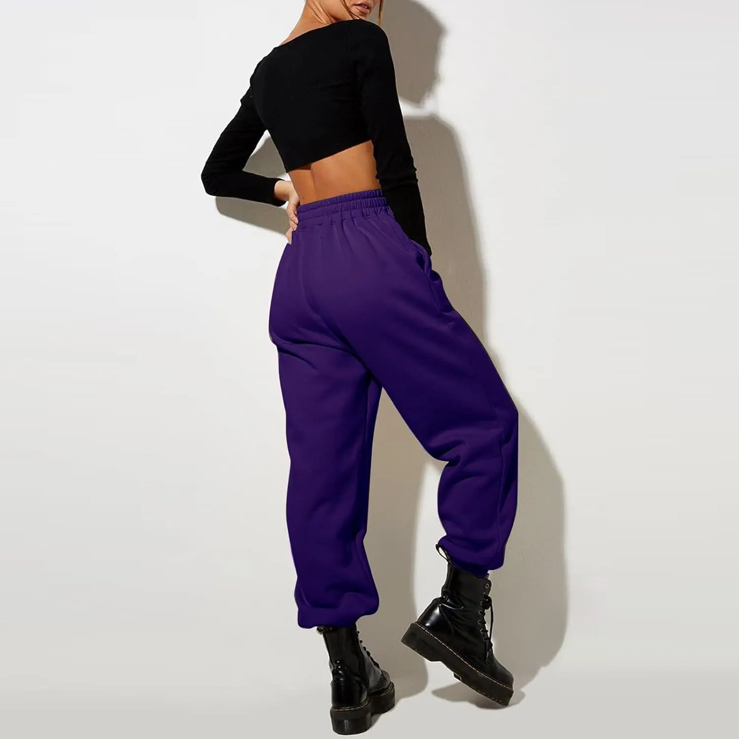 Women High Waisted Baggy Sweatpants Comfortable Cotton Joggers Pants