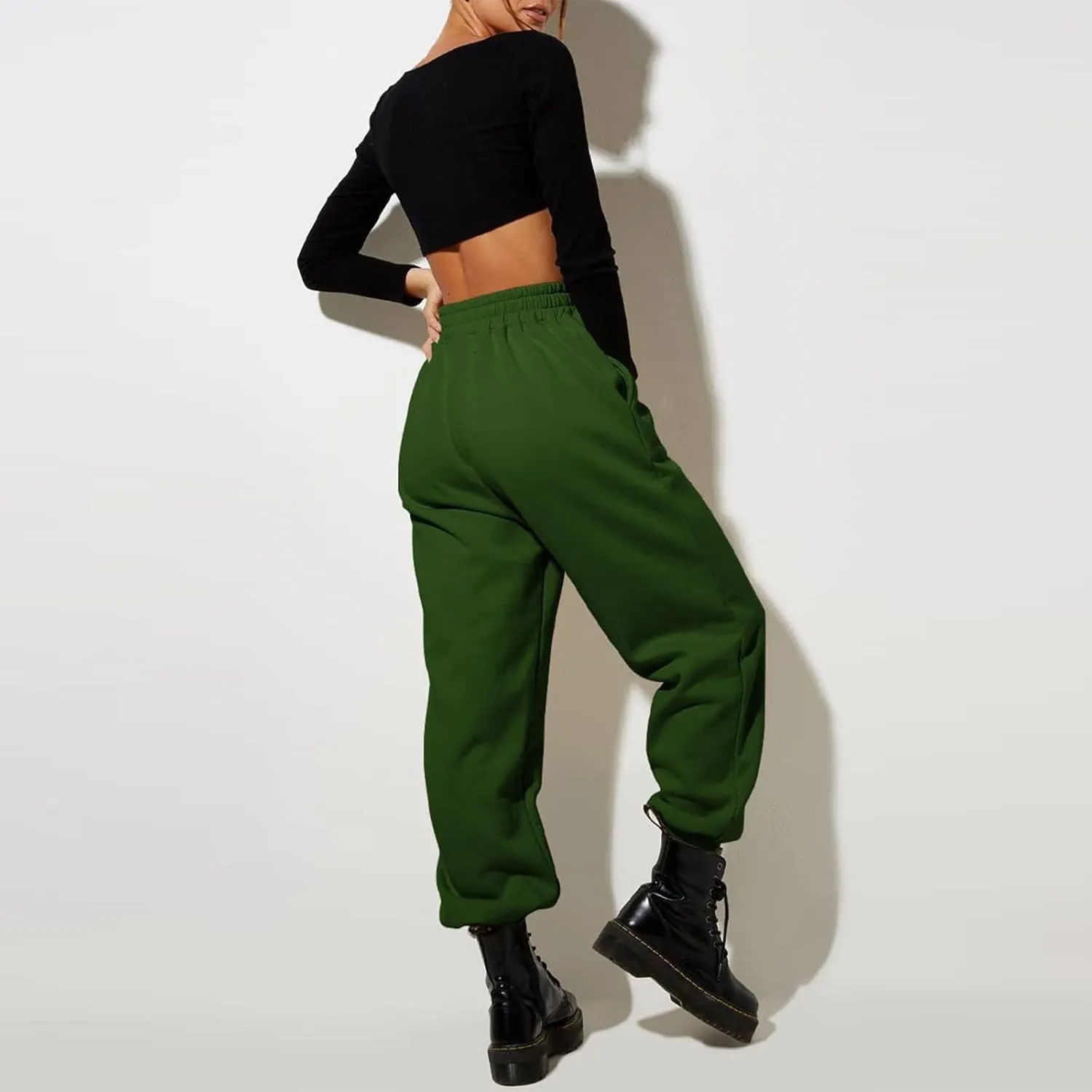 Women High Waisted Baggy Sweatpants Comfortable Cotton Joggers Pants