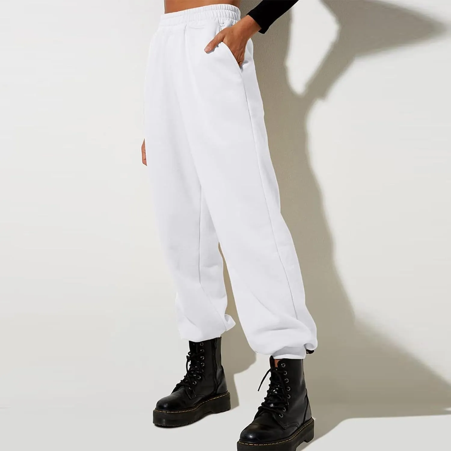 Women High Waisted Baggy Sweatpants Comfortable Cotton Joggers Pants