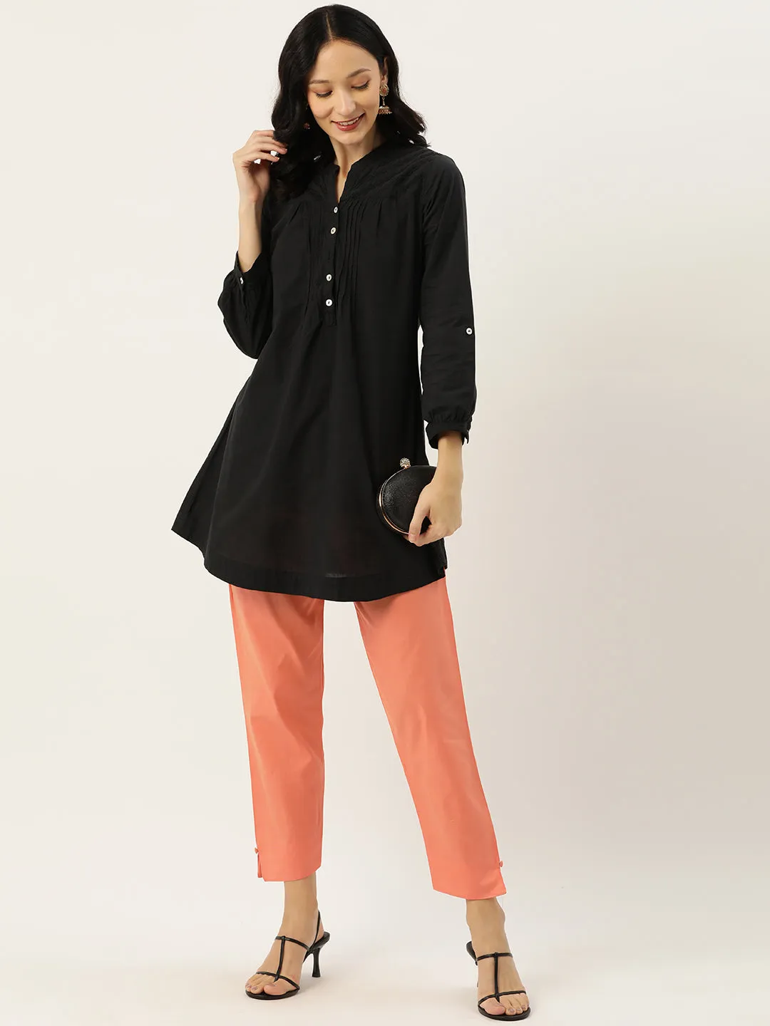Women Pure Cotton Kurti Pant - Peach