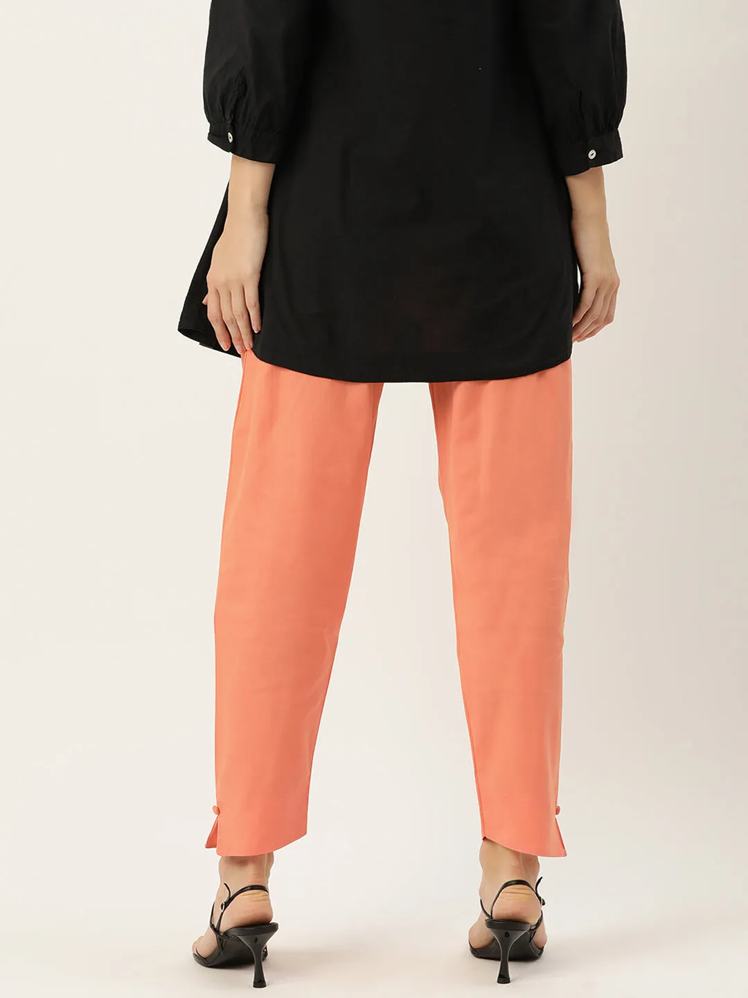 Women Pure Cotton Kurti Pant - Peach