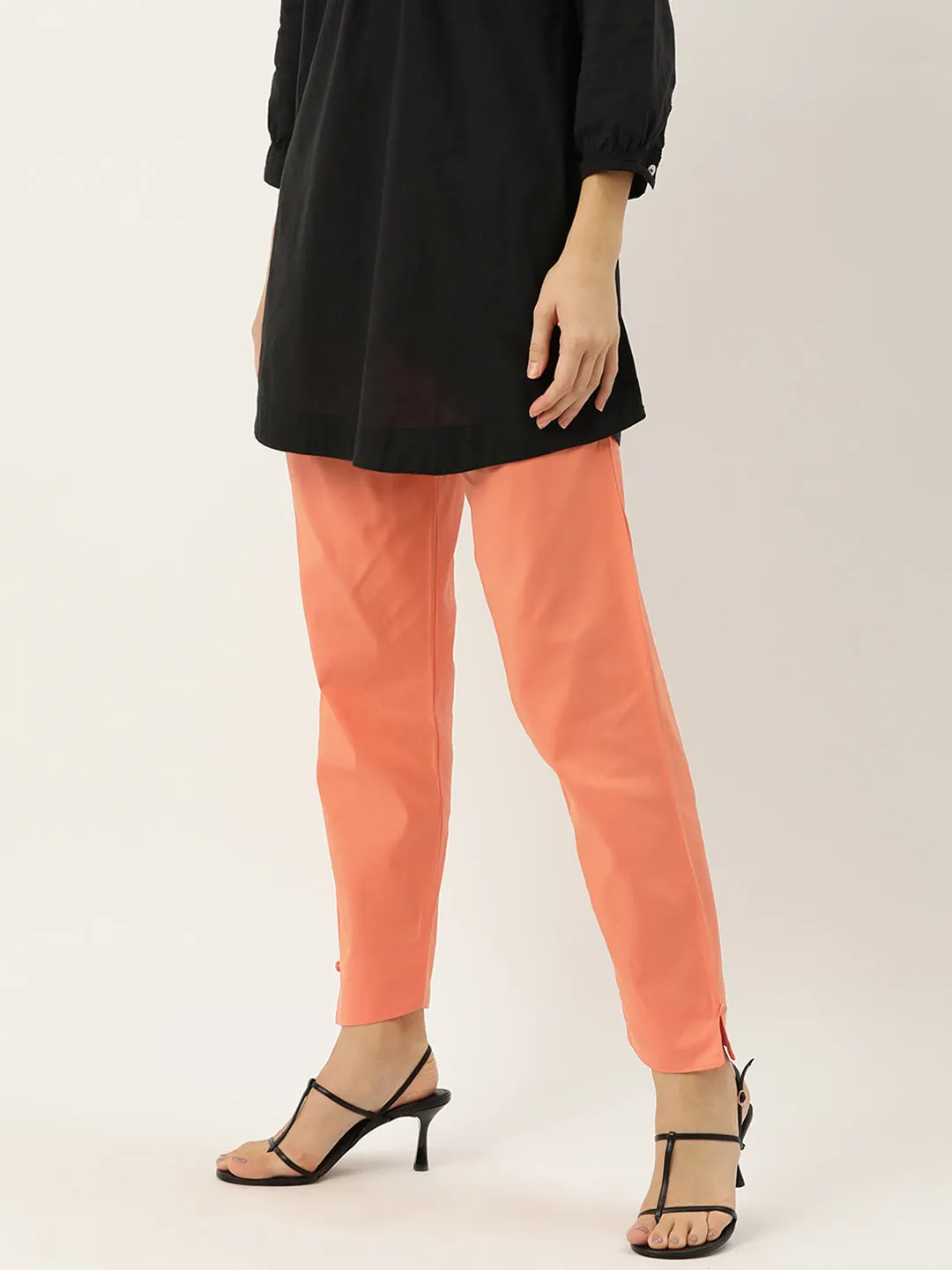 Women Pure Cotton Kurti Pant - Peach