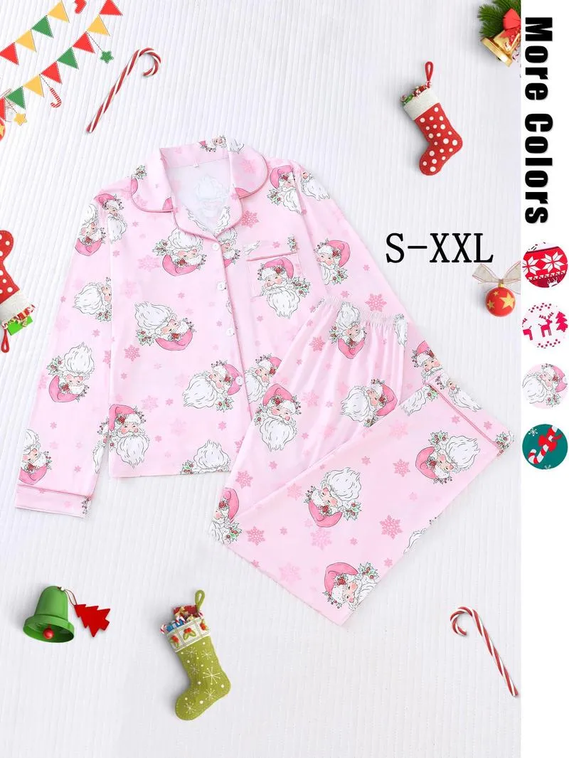 Women's Christmas Cartoon Print Pajamas Set (Buy 2 Free Shipping)