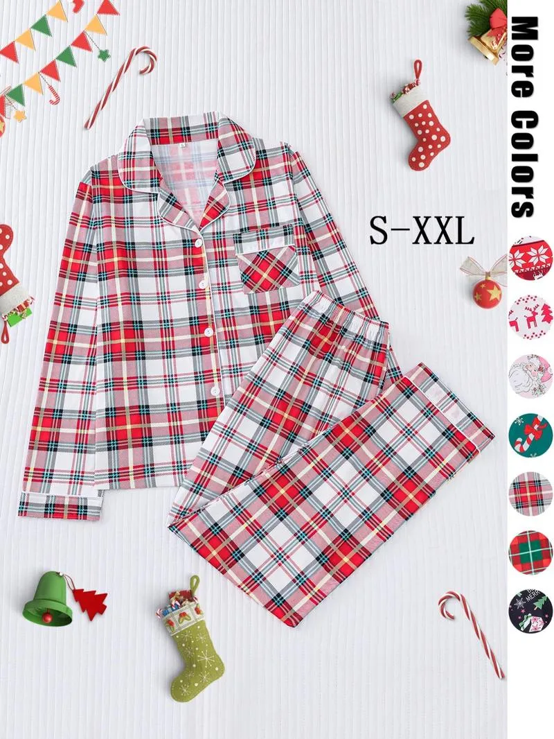 Women's Christmas Cartoon Print Pajamas Set (Buy 2 Free Shipping)