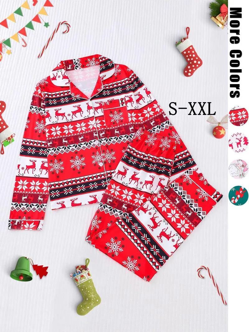 Women's Christmas Cartoon Print Pajamas Set (Buy 2 Free Shipping)