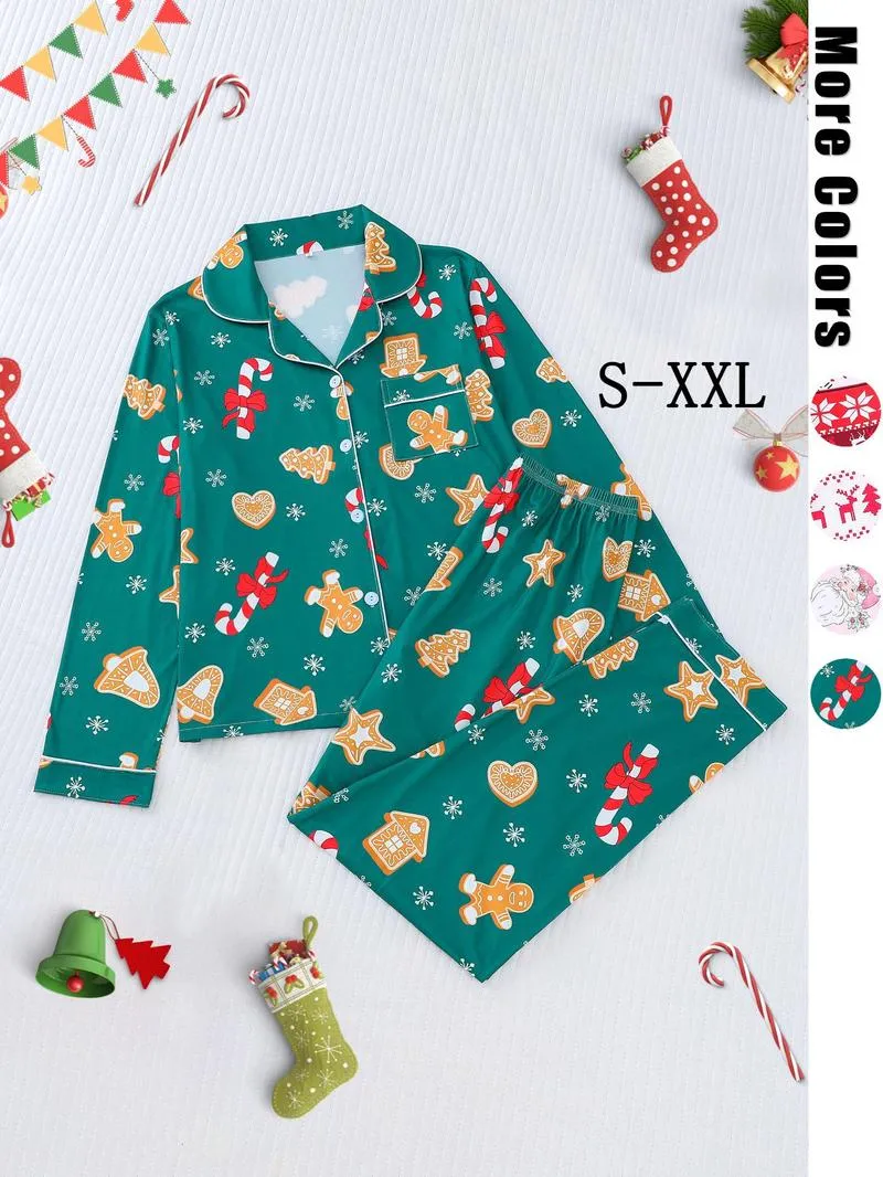 Women's Christmas Cartoon Print Pajamas Set (Buy 2 Free Shipping)