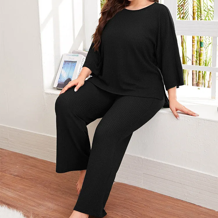 Women's Plus Size Casual Pajama Set 34 Sleeve