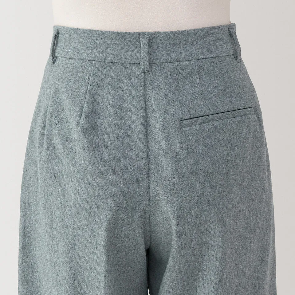 Women's Stretch Brushed Wide Leg Pleat Trousers