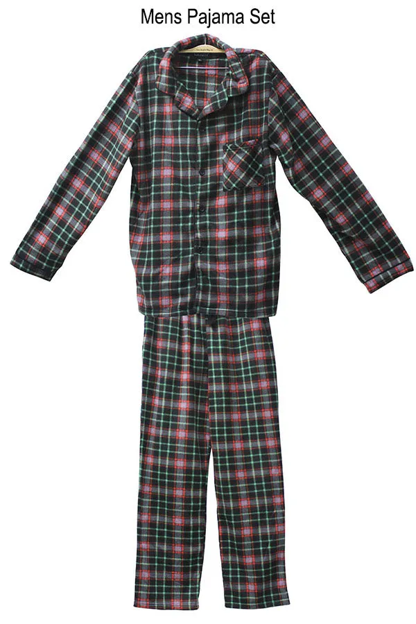 Youmita Wholesale 6 Pieces Comfortable & Stylish Sleepwear Men’s Plaid Print 2-Piece Button-Up Pajama Set