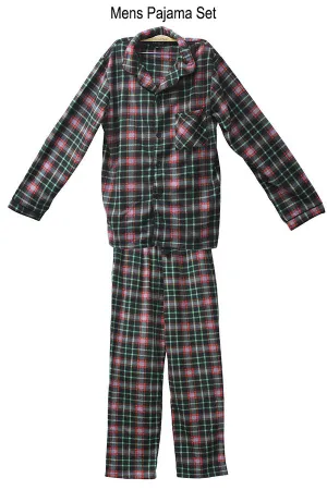 Youmita Wholesale 6 Pieces Comfortable & Stylish Sleepwear Men’s Plaid Print 2-Piece Button-Up Pajama Set