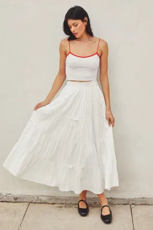 Zoe Bow Tie Maxi Tiered Skirt