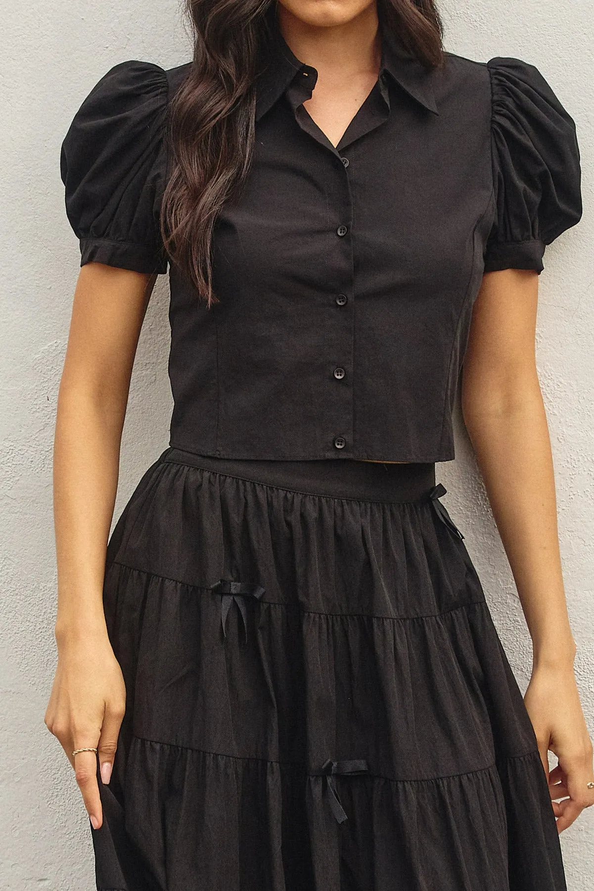 Zoe Bow Tie Maxi Tiered Skirt