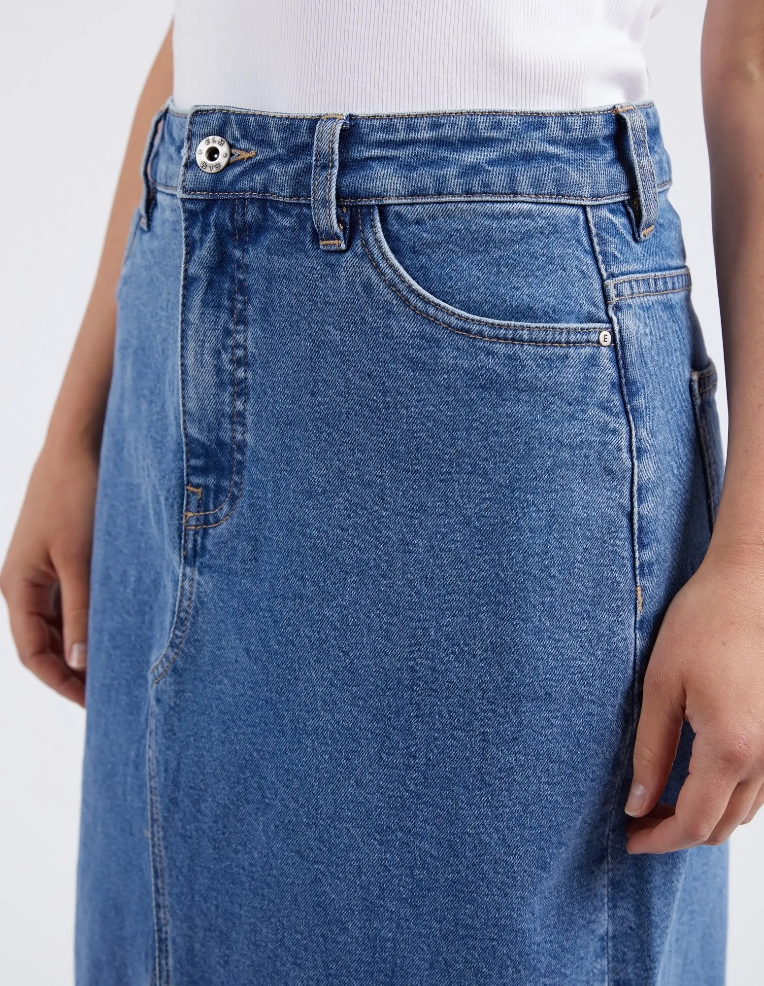 Zoe midi denim skirt