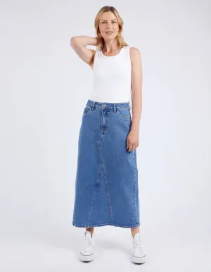 Zoe midi denim skirt