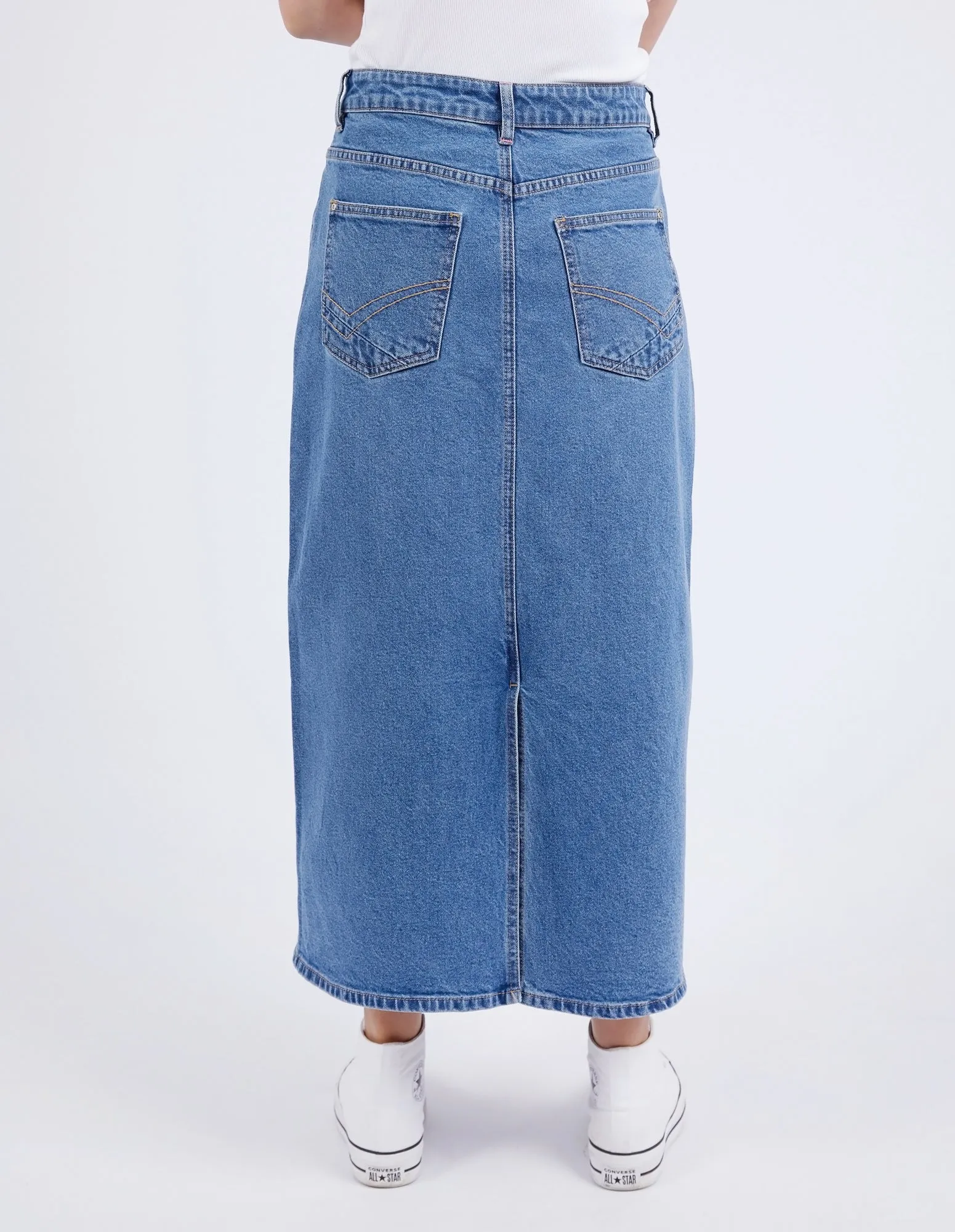 Zoe midi denim skirt